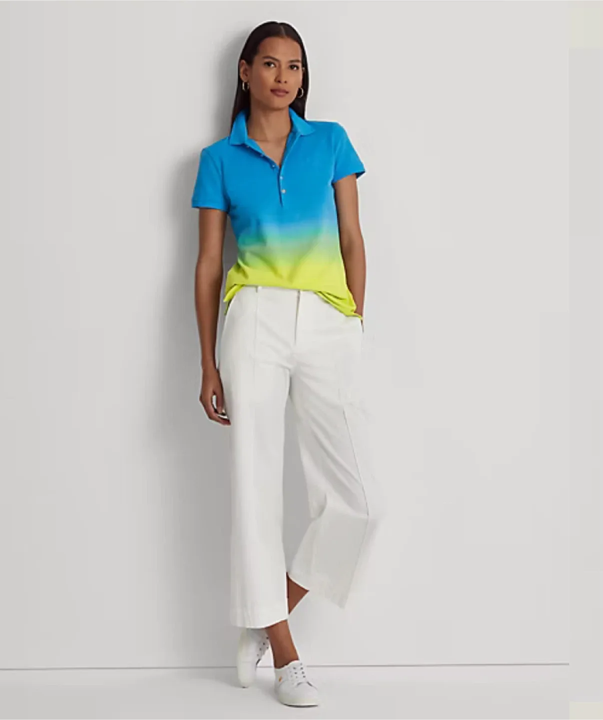 NWT Ralph Lauren Dip-Dyed Hombre Polo Shirt Petite Small PS image indicator(3)