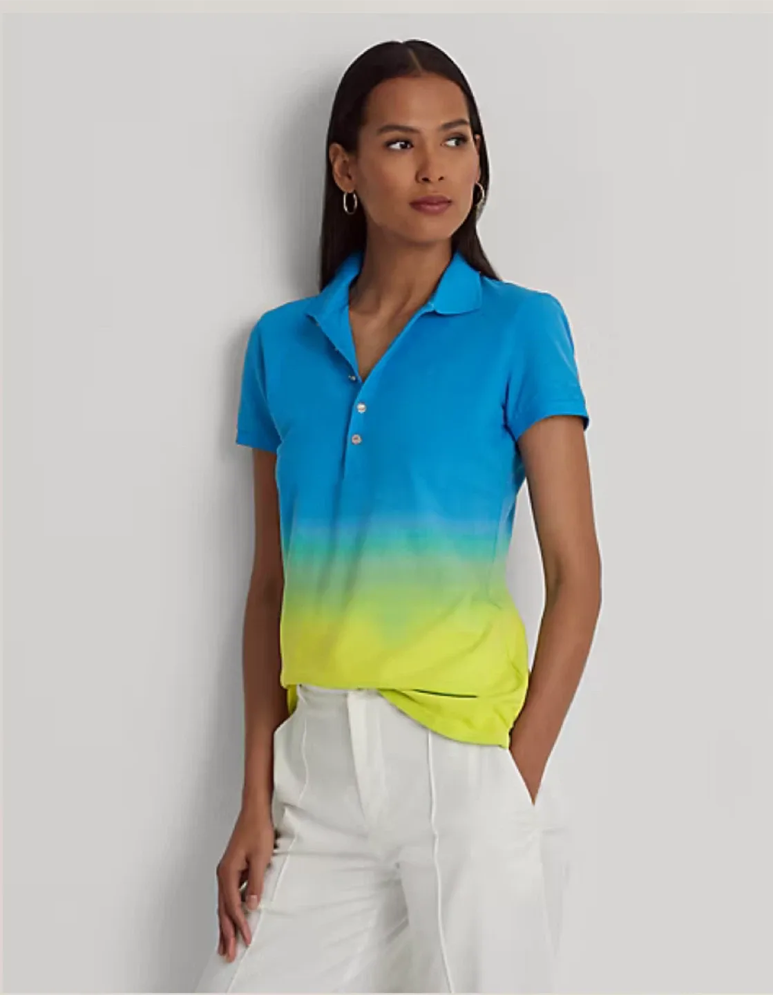 NWT Ralph Lauren Dip-Dyed Hombre Polo Shirt Petite Small PS