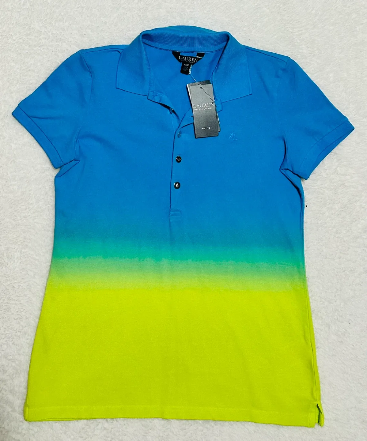 NWT Ralph Lauren Dip-Dyed Hombre Polo Shirt Petite Small PS image indicator(4)