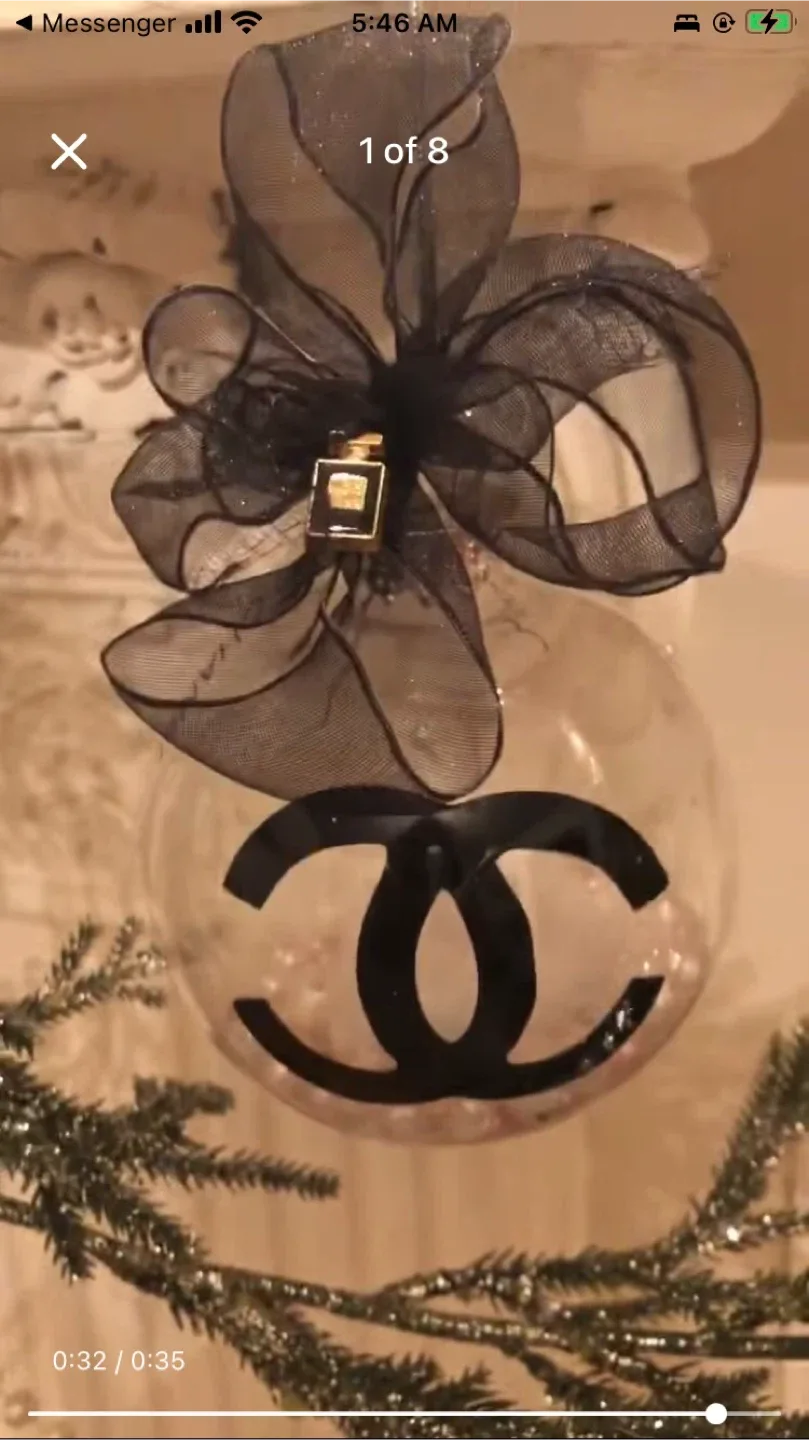 Chanel Inspired Christmas Ornaments