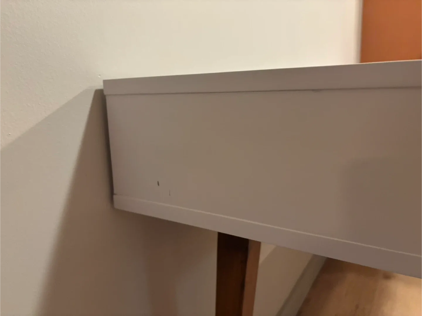 Mid-Century Modern White & Wood Desk image indicator(6)