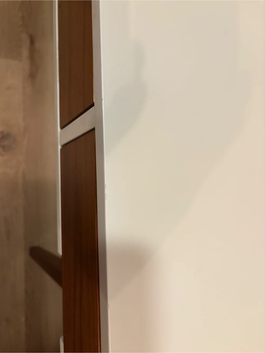 Mid-Century Modern White & Wood Desk image indicator(7)