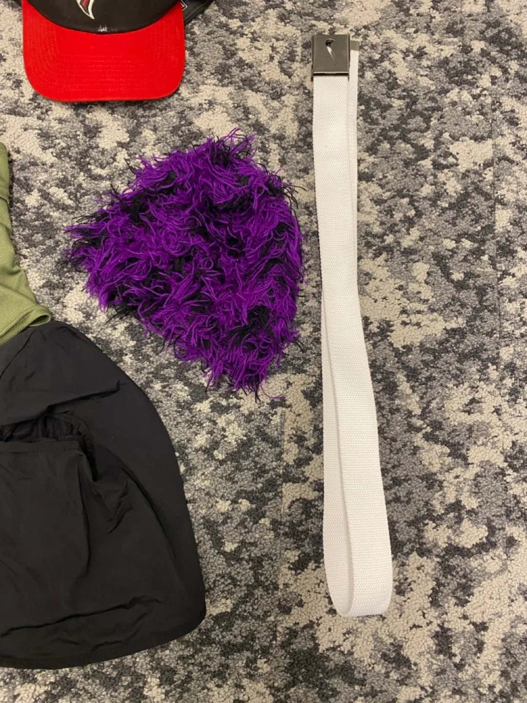 Purple ski mask falcons snap back white nike belt green ski mask image indicator(6)