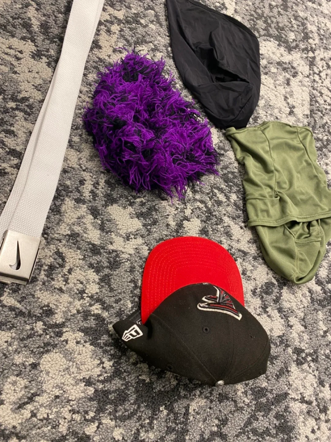 Purple ski mask falcons snap back white nike belt green ski mask image indicator(10)