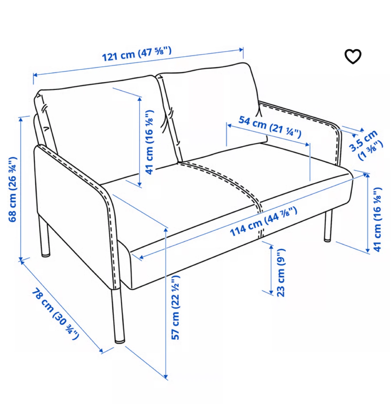 IKEA GLOSTAD loveseat sofa - dark gray - photo 3