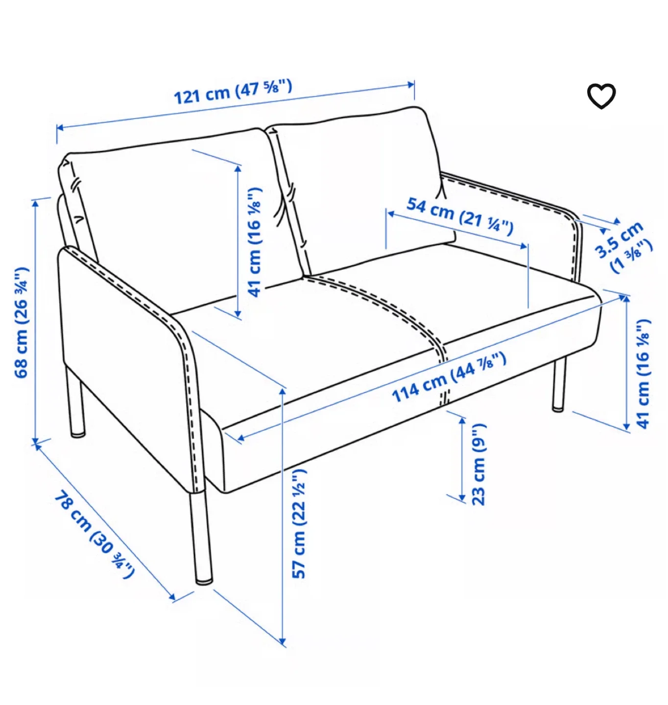 IKEA GLOSTAD loveseat sofa - dark gray image indicator(3)