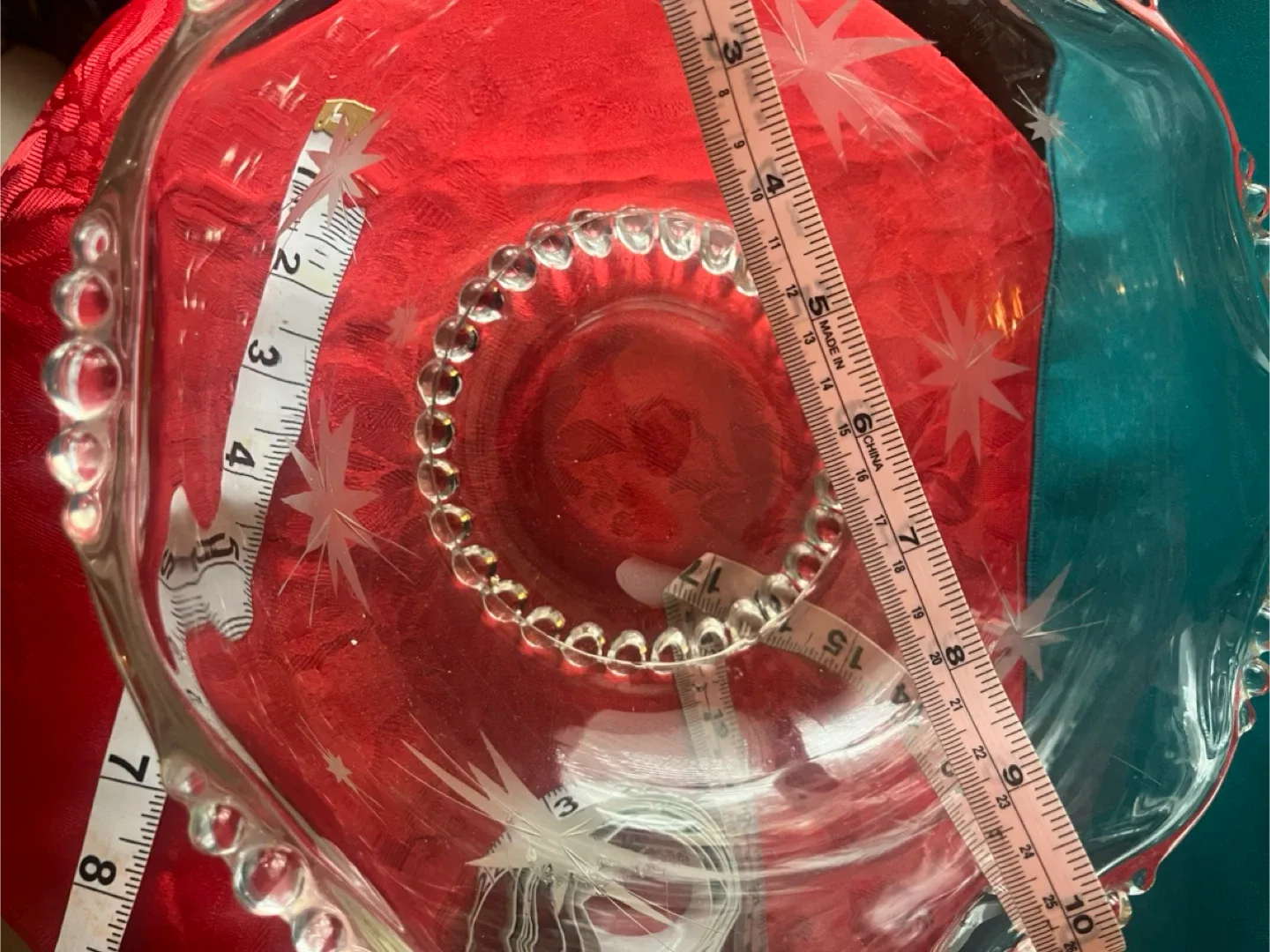 Vintage Glass Bowl with Starburst Design image indicator(3)