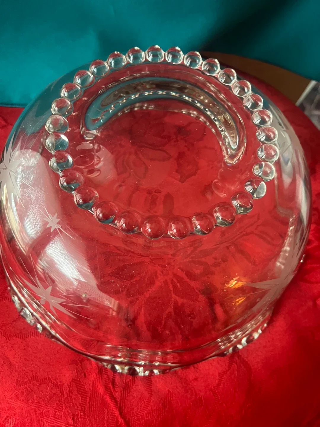 Vintage Glass Bowl with Starburst Design image indicator(6)