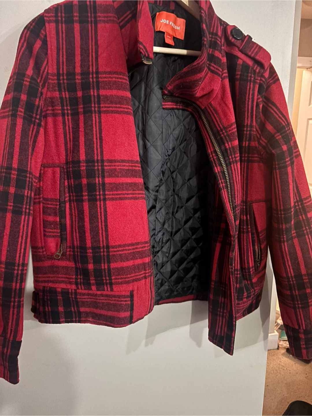 Joe Fresh Red Plaid Jacket - Size M - photo 2