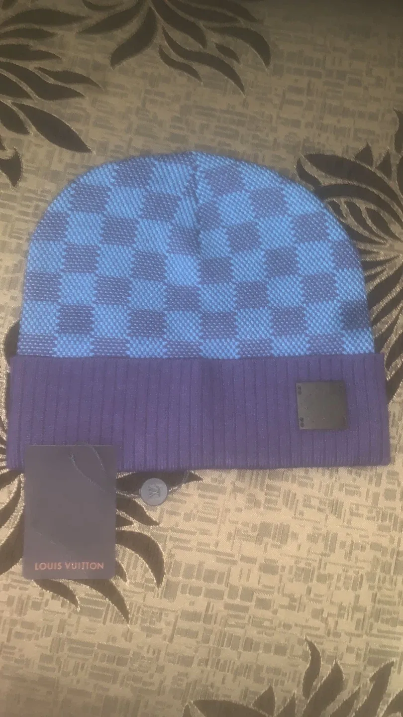 Louis Vuitton Blue Damier Beanie