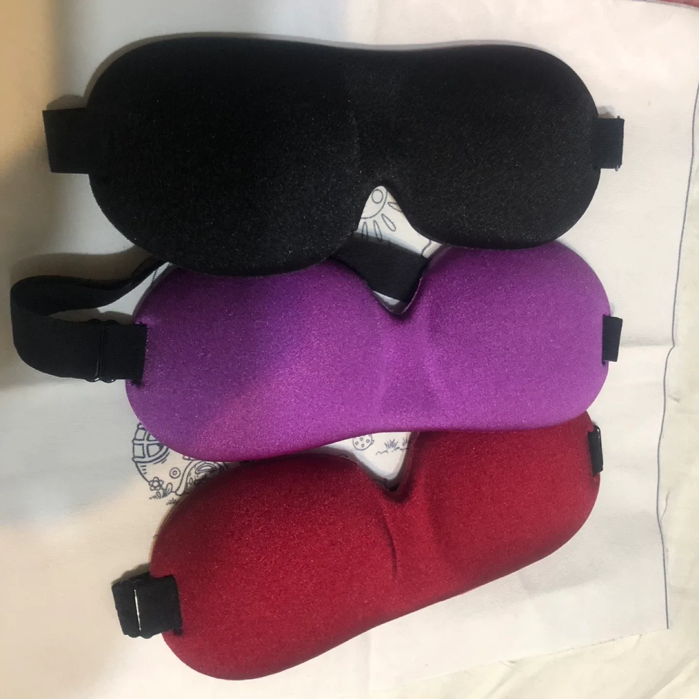 NEW-3D Sleep Eye Masks - Black, Purple, Red