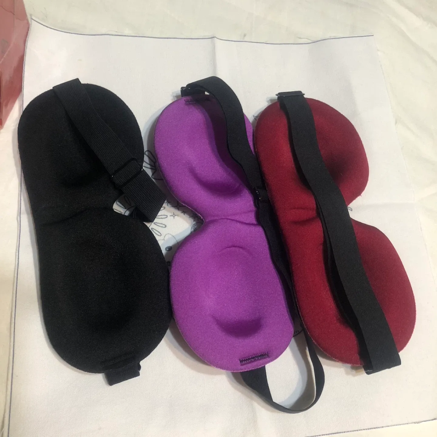 NEW-3D Sleep Eye Masks - Black, Purple, Red image indicator(6)