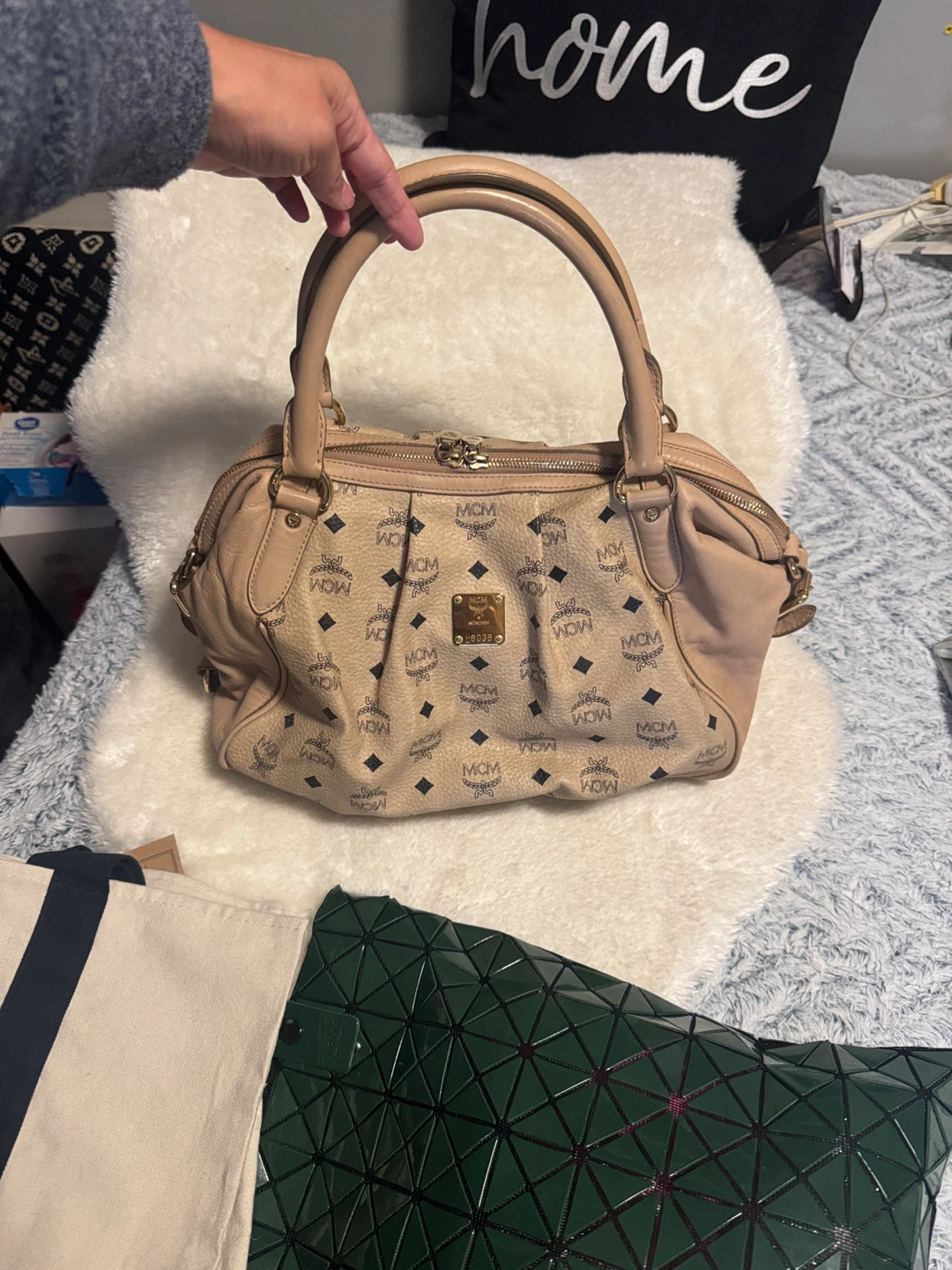 MCM Beige Leather Handbag