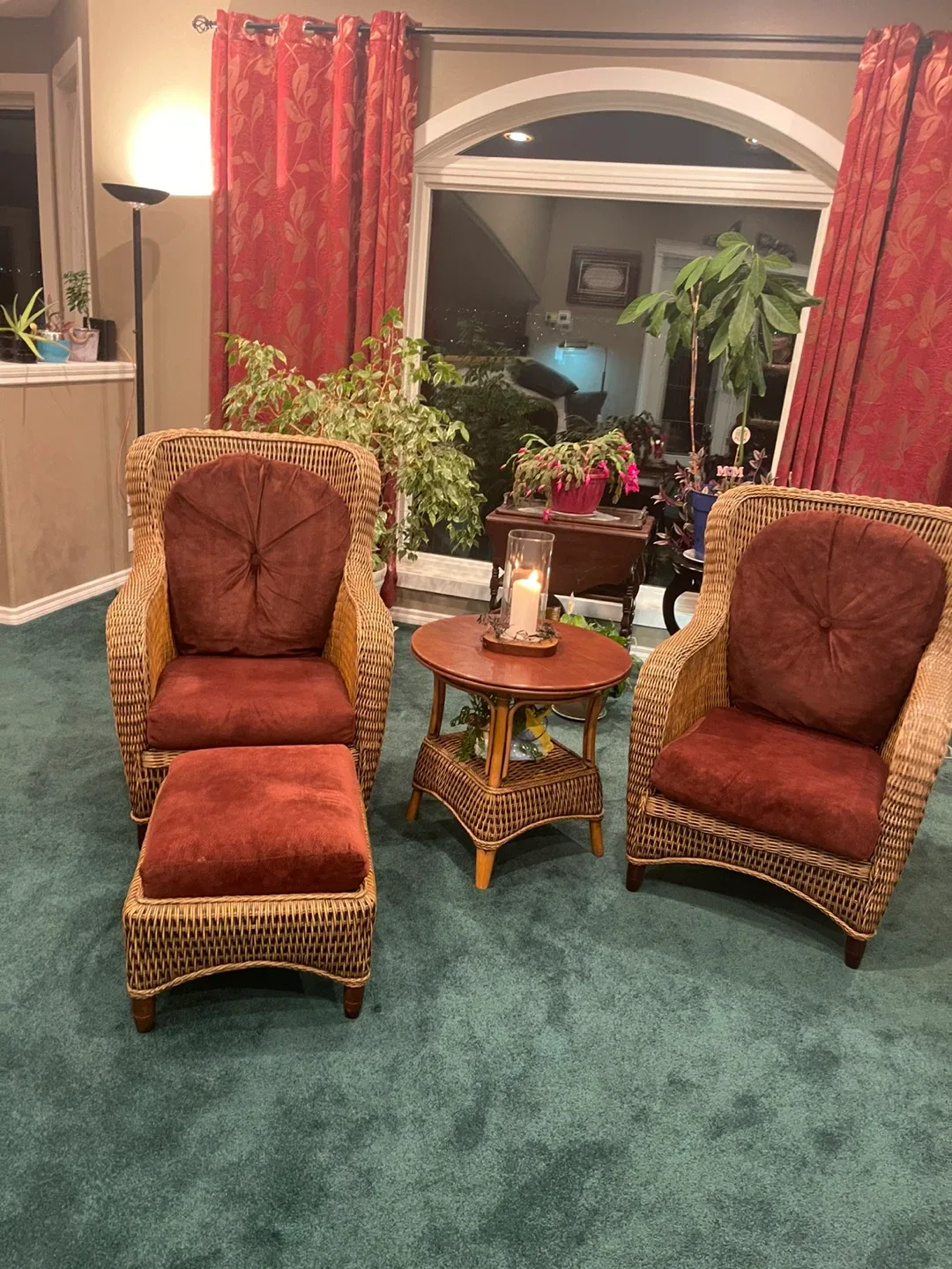 Wicker Chair Set with Table & Ottoman image indicator(4)