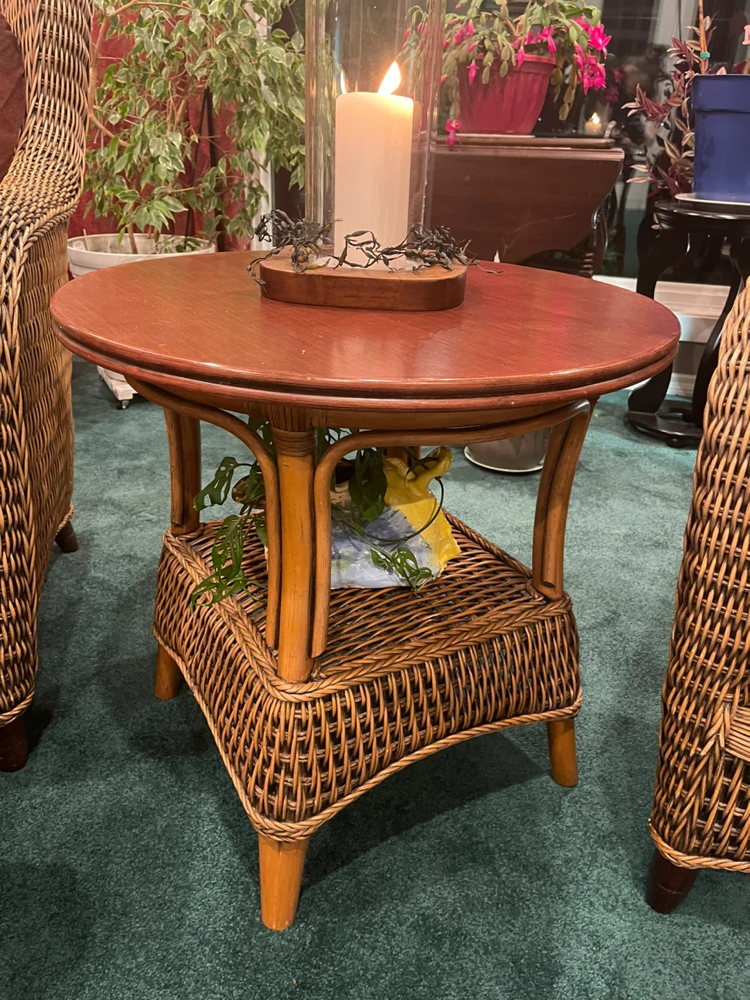 Wicker Chair Set with Table & Ottoman - photo 2