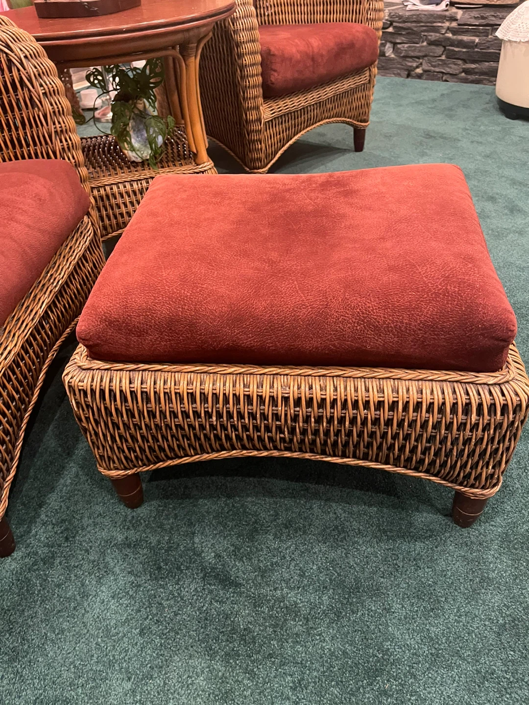 Wicker Chair Set with Table & Ottoman - photo 3