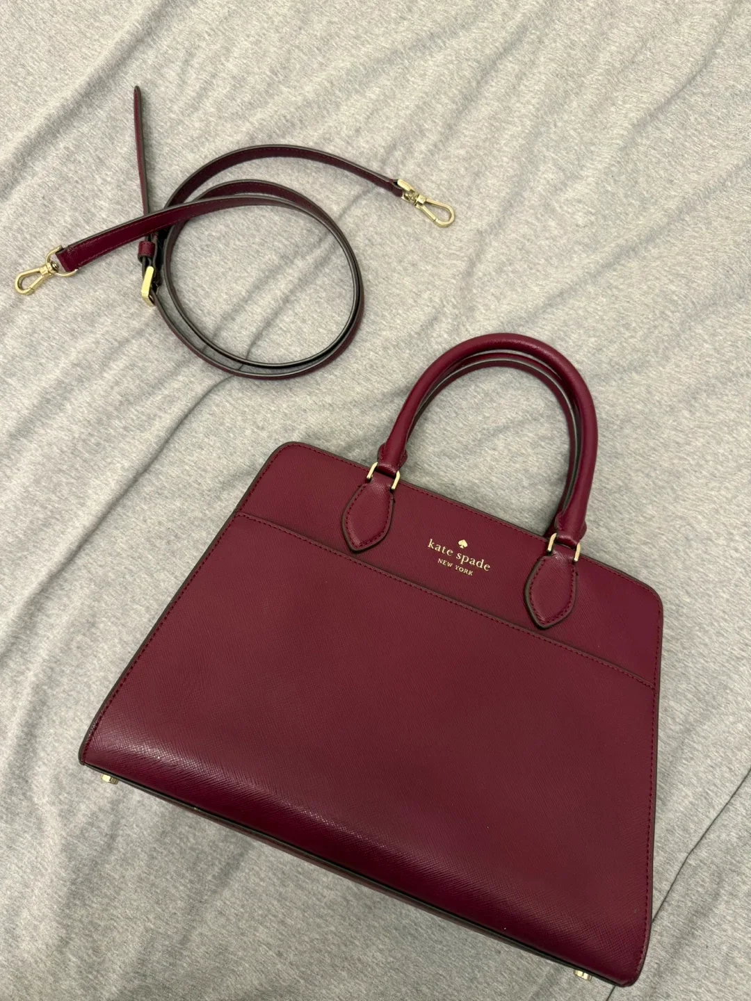Kate Spade Burgundy Satchel image indicator(2)