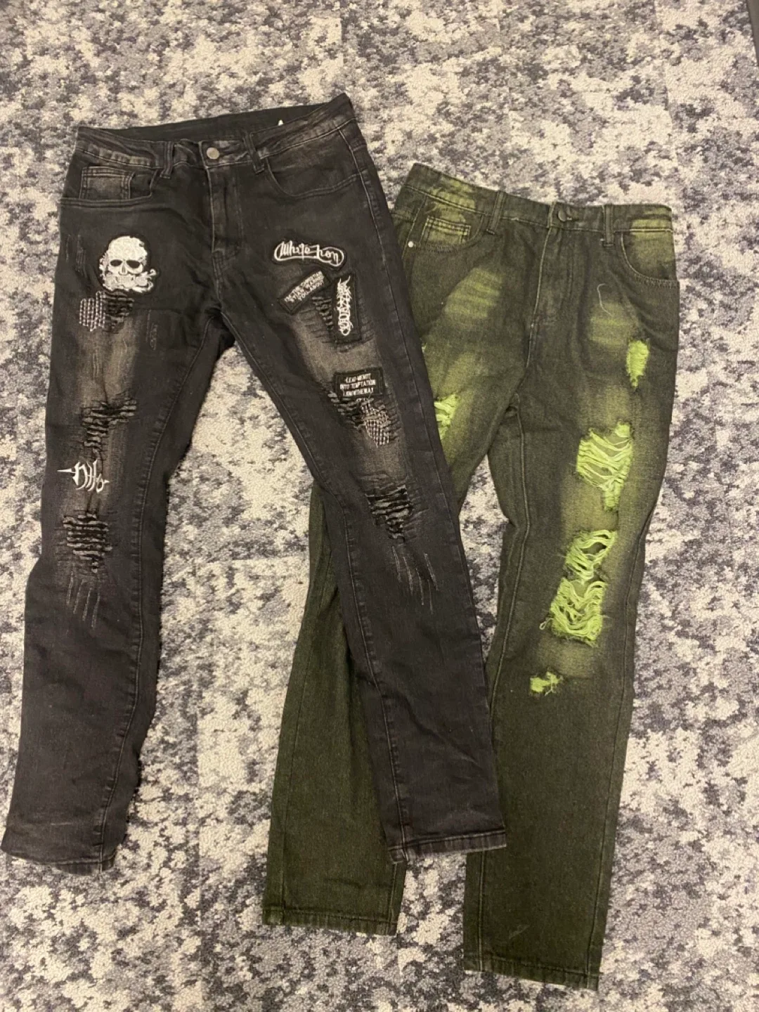 Distressed Jeans with Patches