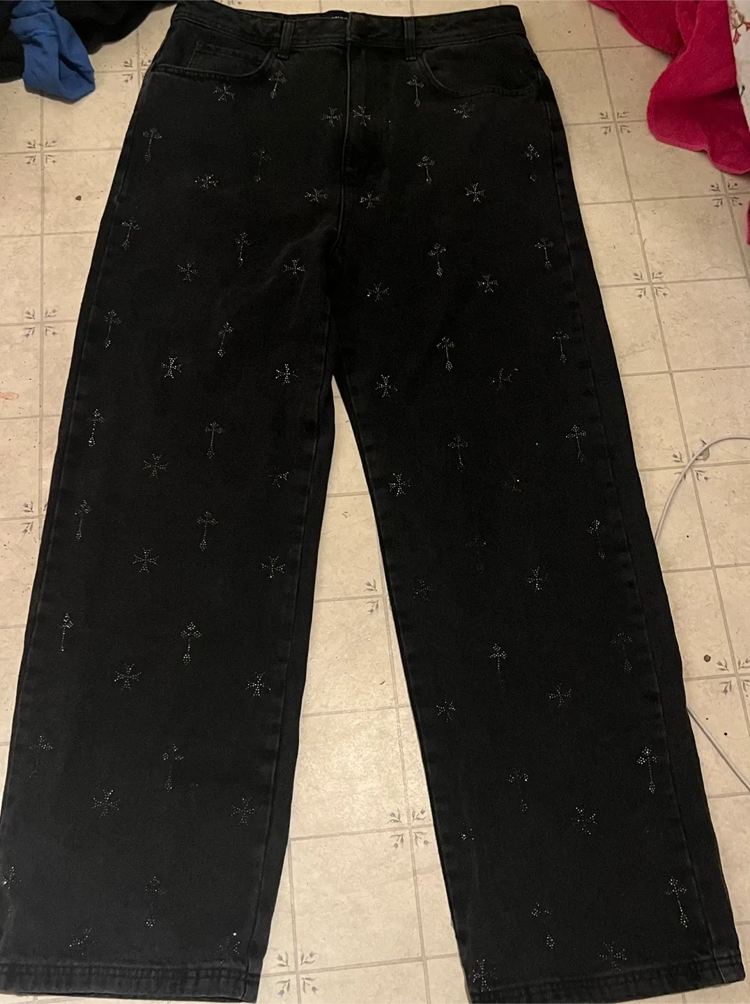 Supply & Demand Black Jeans rhinestone