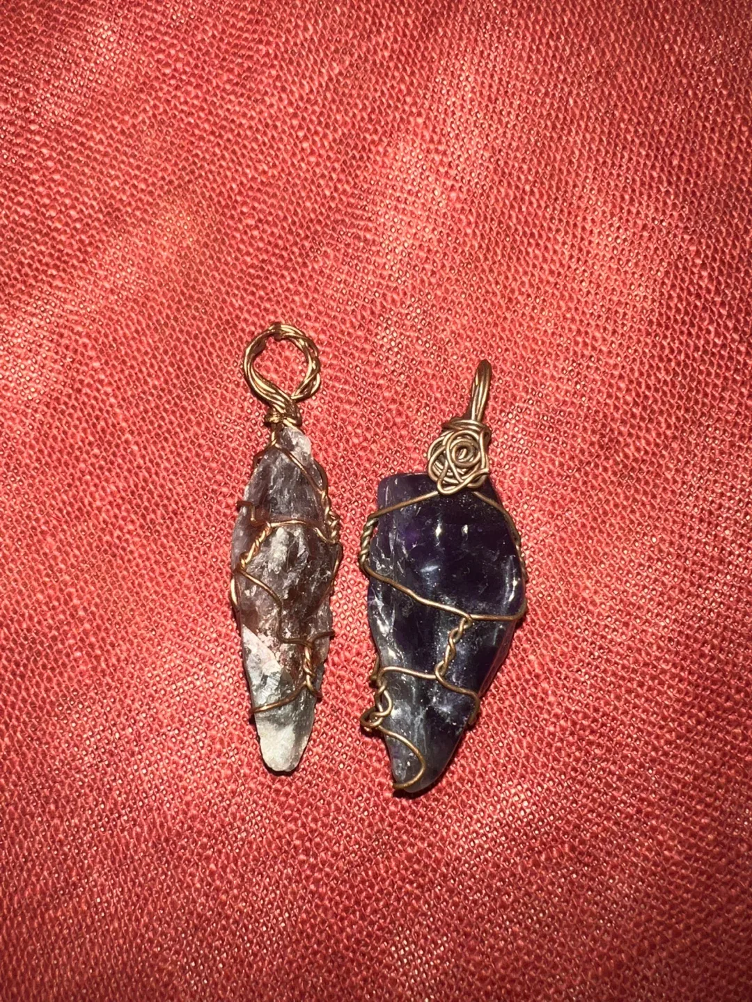 2  Handwrapped Amethyst Crystals