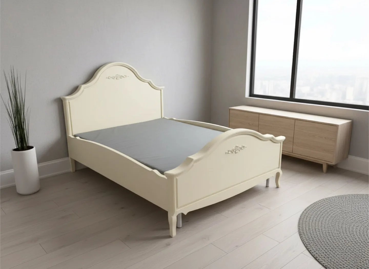 Elegant Cream-Coloured Bed Frame