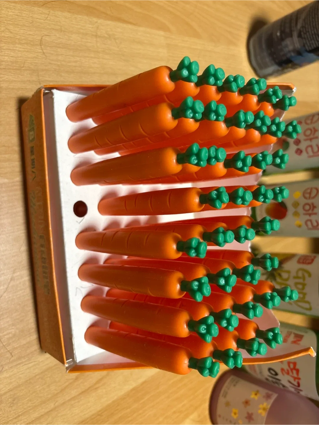 Carrot-shaped pencils