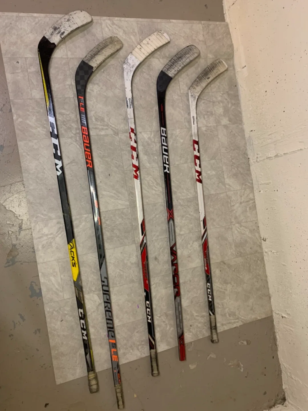 Used CCM & Bauer Hockey Sticks - winter sports equipment