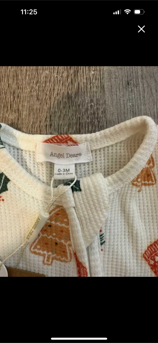 Angel Dear 0-3M Christmas Cookie Onesie - New image indicator(4)