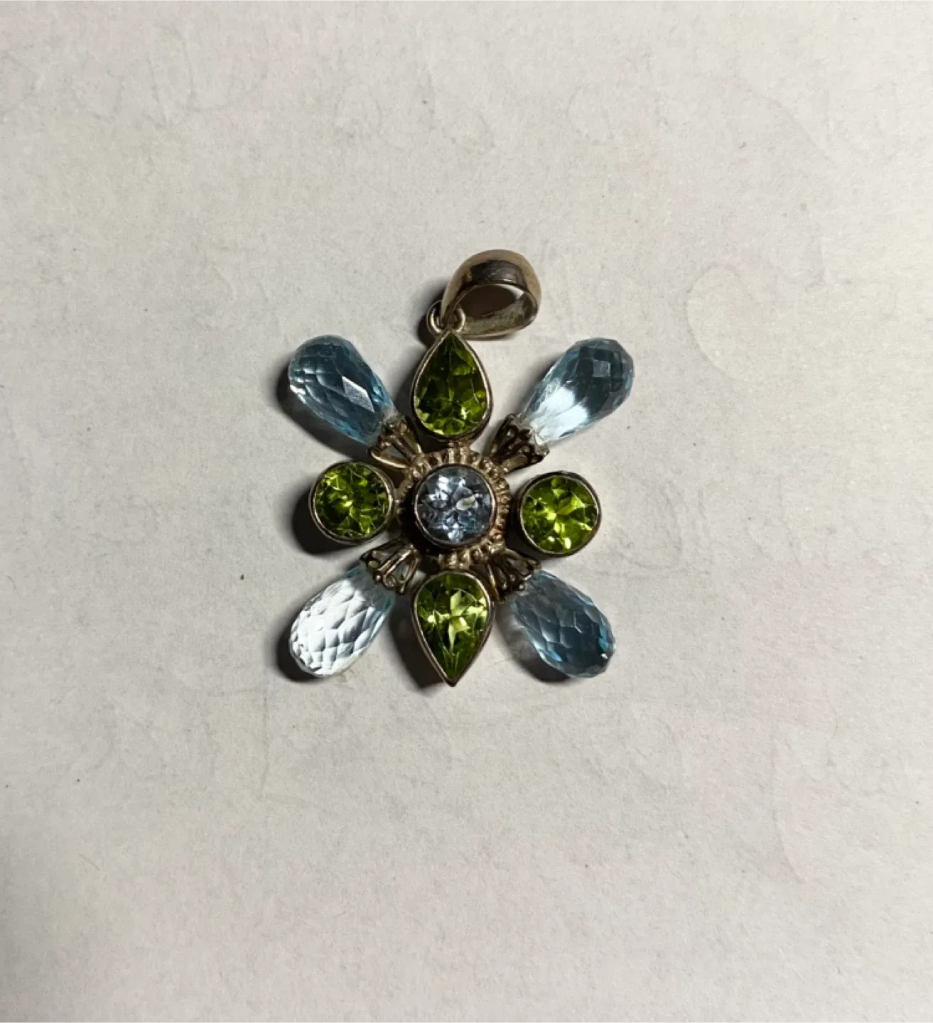 Gemstone Flower Pendant