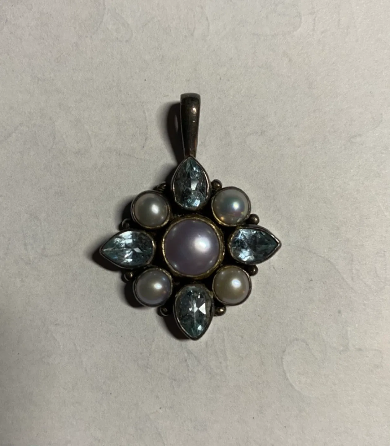 Pearl & Aquamarine Pendant