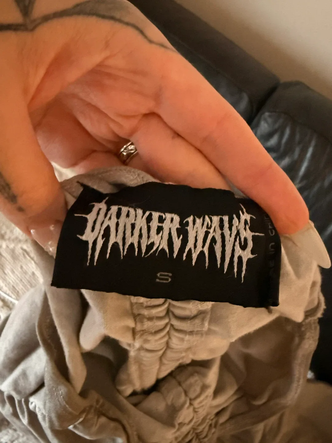 Darker Waves Grey Flare Pants - Size S image indicator(4)