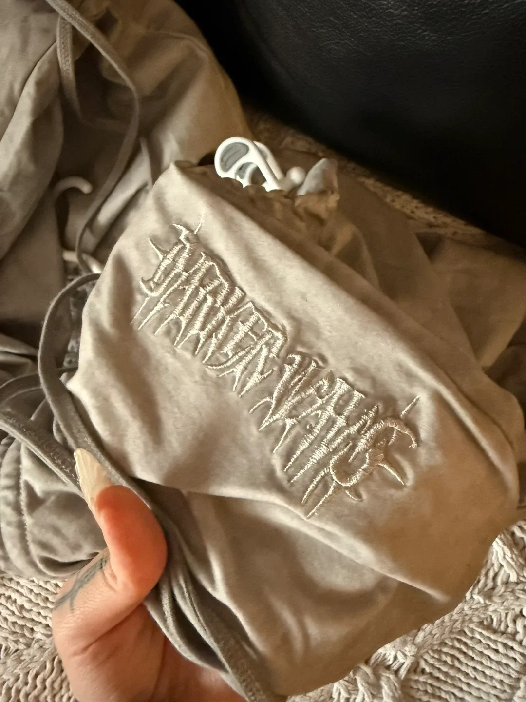 Darker Waves Grey Flare Pants - Size S image indicator(3)