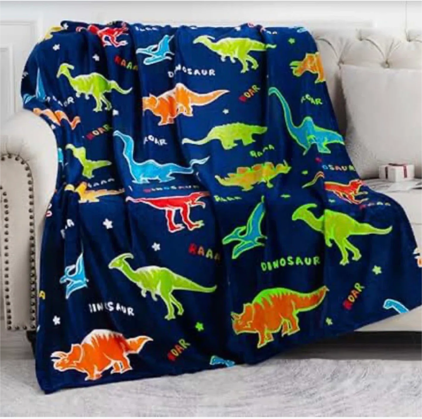 New Dinosaur Glow in the Dark Blanket