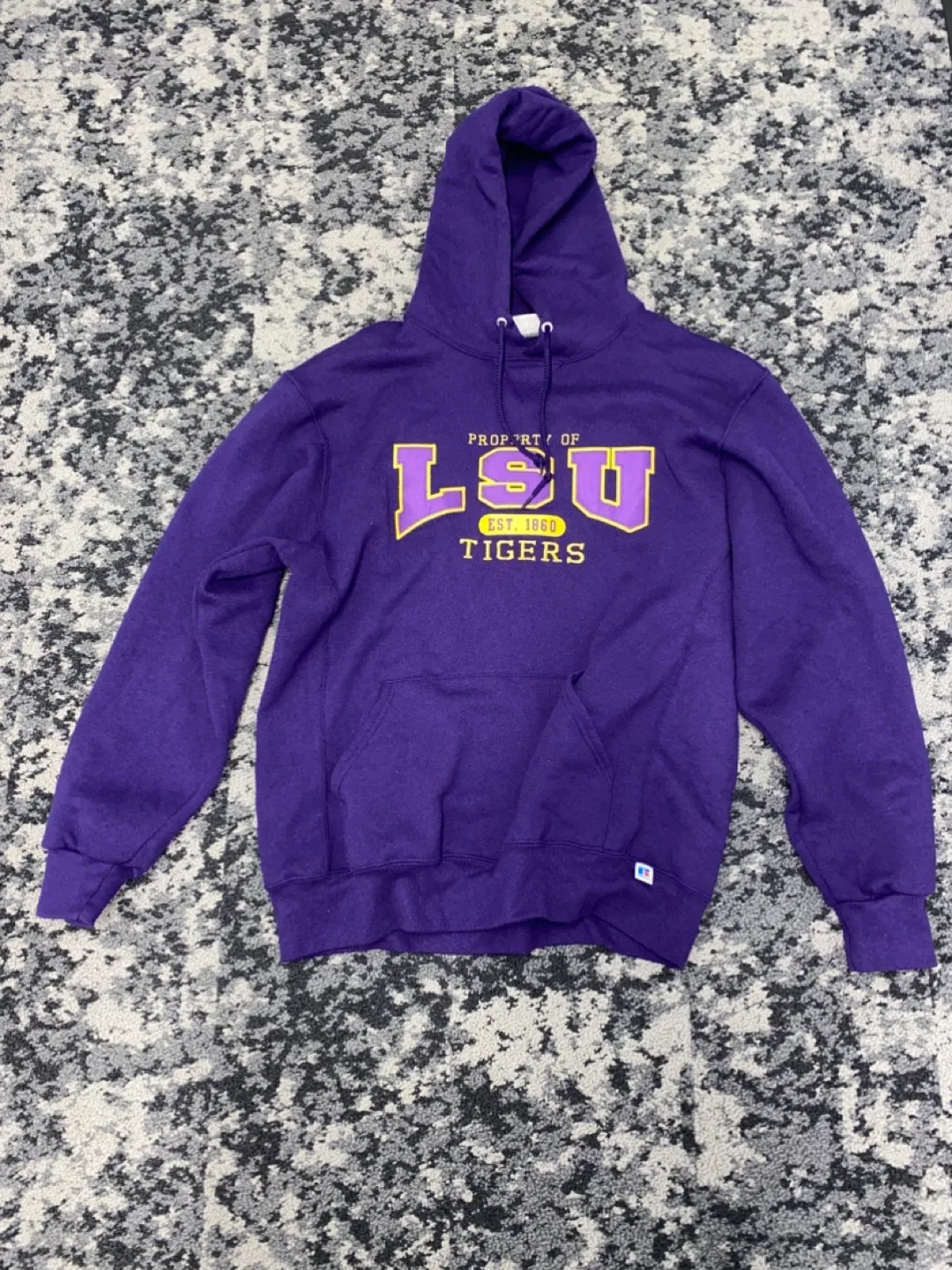 LSU Tigers Purple Hoodie by Russell Athletic