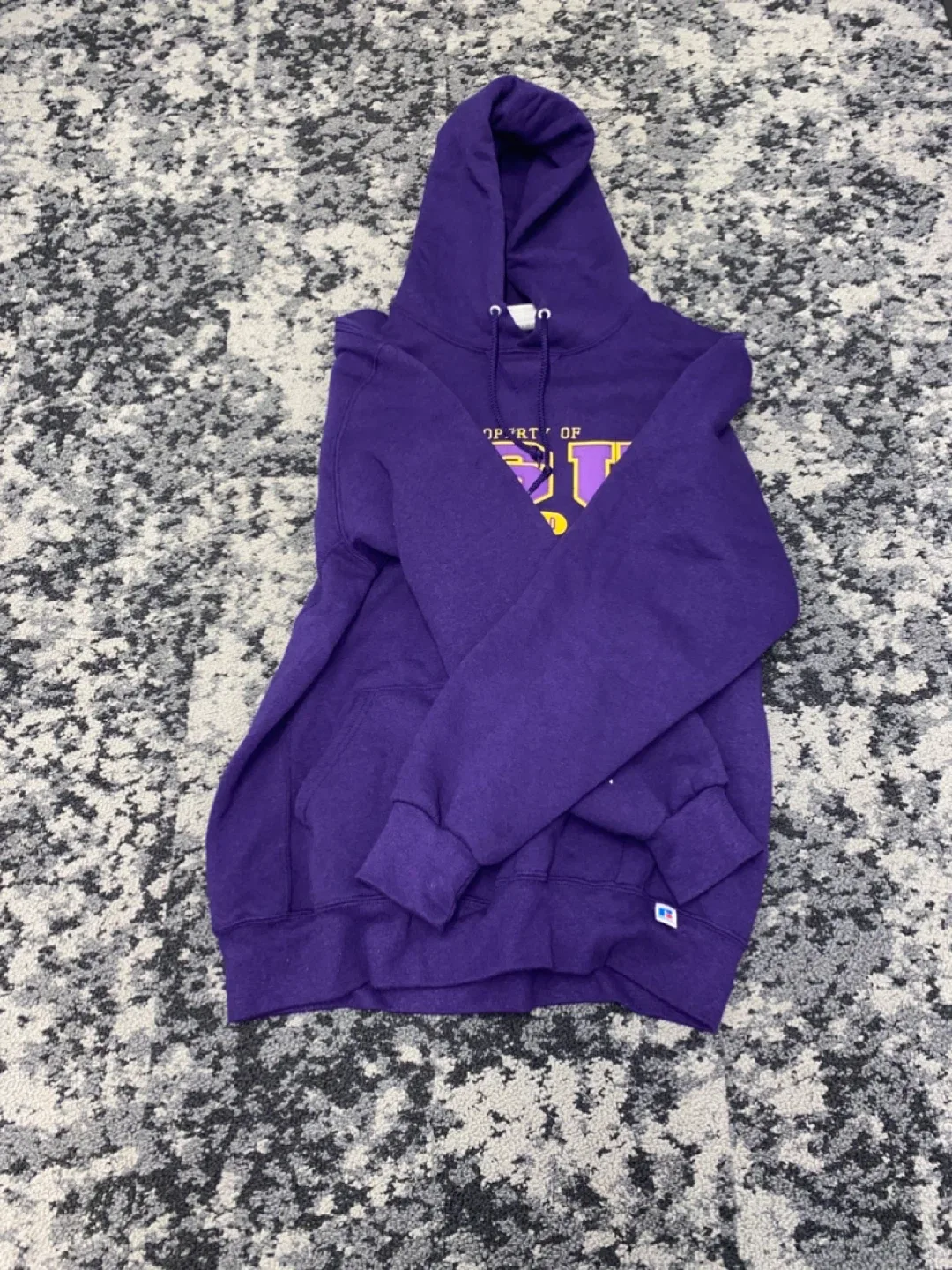 LSU Tigers Purple Hoodie by Russell Athletic image indicator(4)