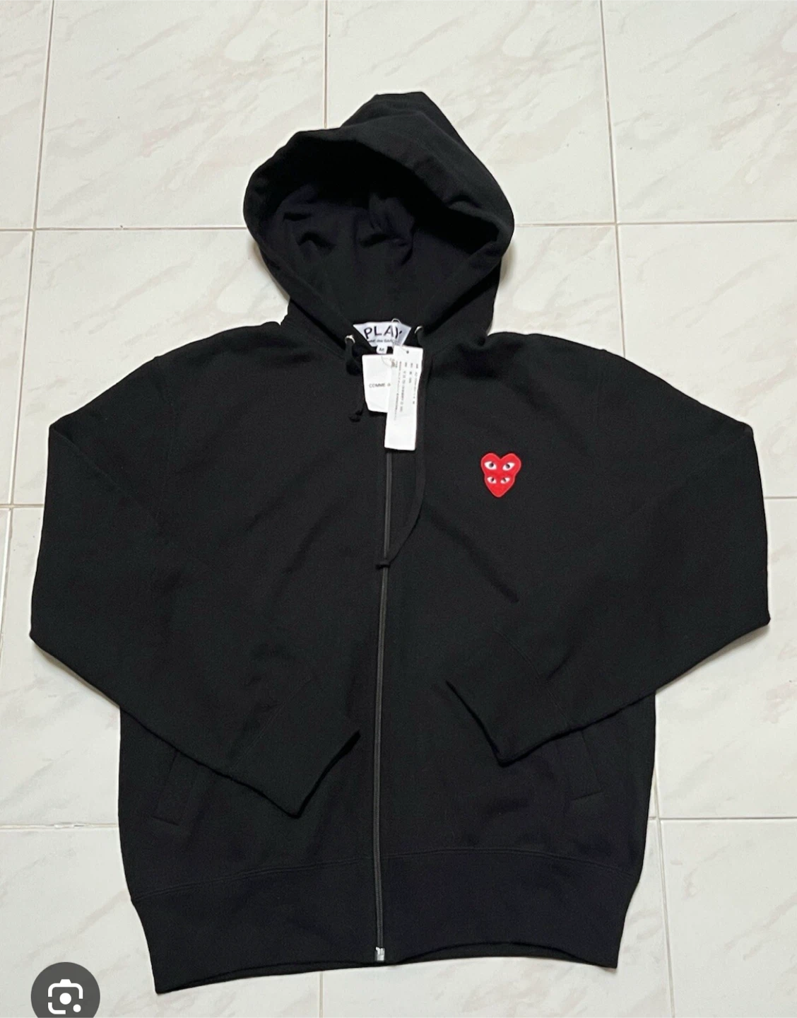 Comme des Garçons PLAY Black Zip-Up Hoodie