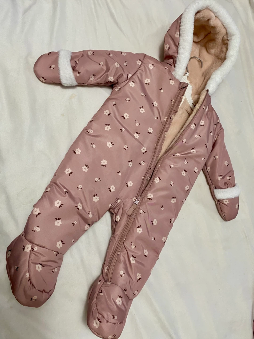 Floral Baby Snowsuit - 9-12 Months