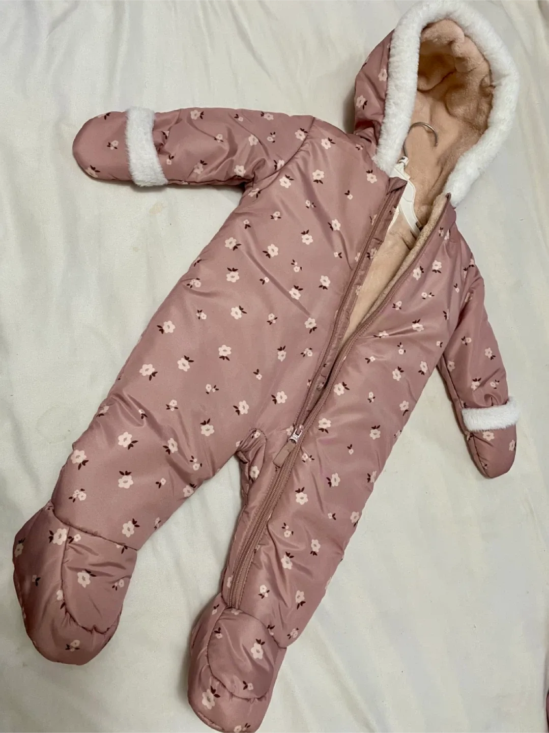 Floral Baby Snowsuit - 9-12 Months