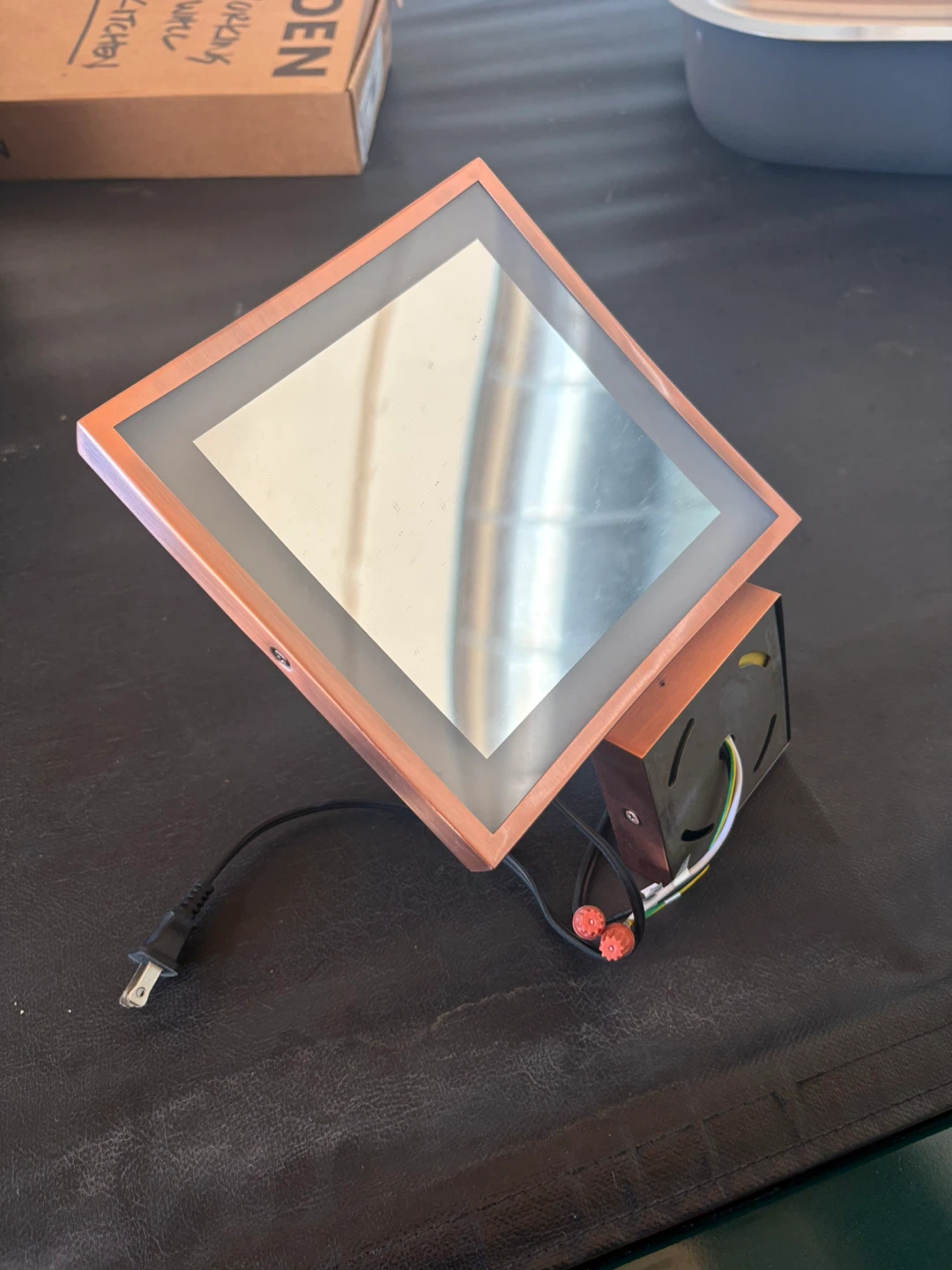 Square Copper Vanity Mirror - photo 2