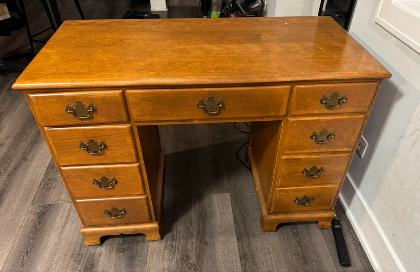 Wooden Desk with Drawers