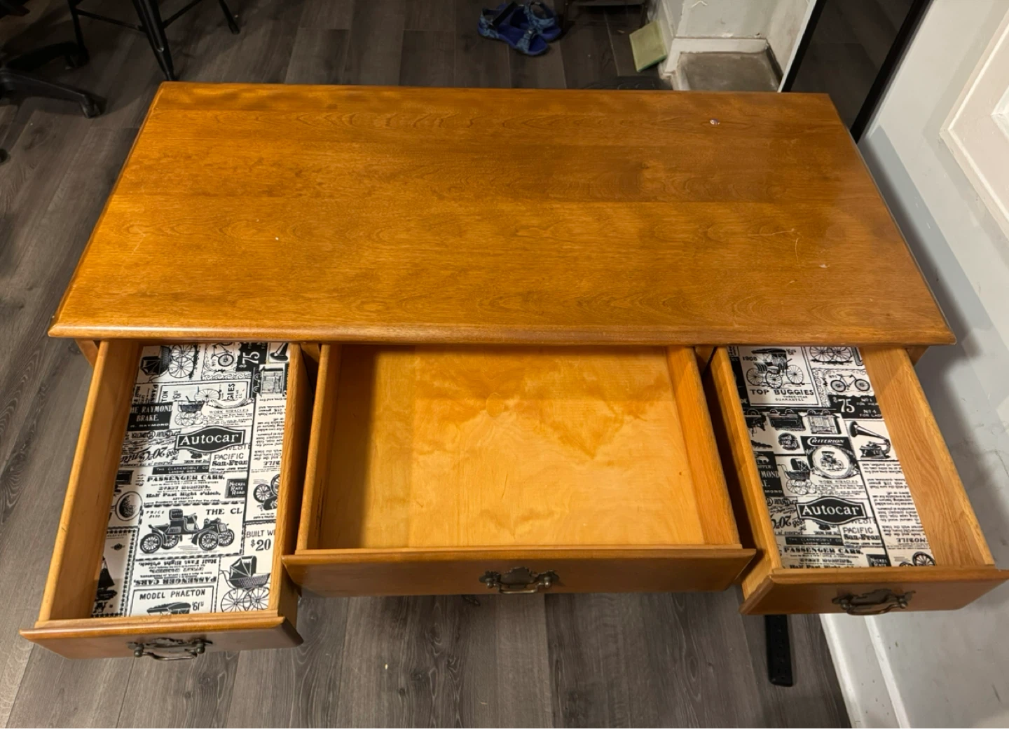 Wooden Desk with Drawers - photo 3