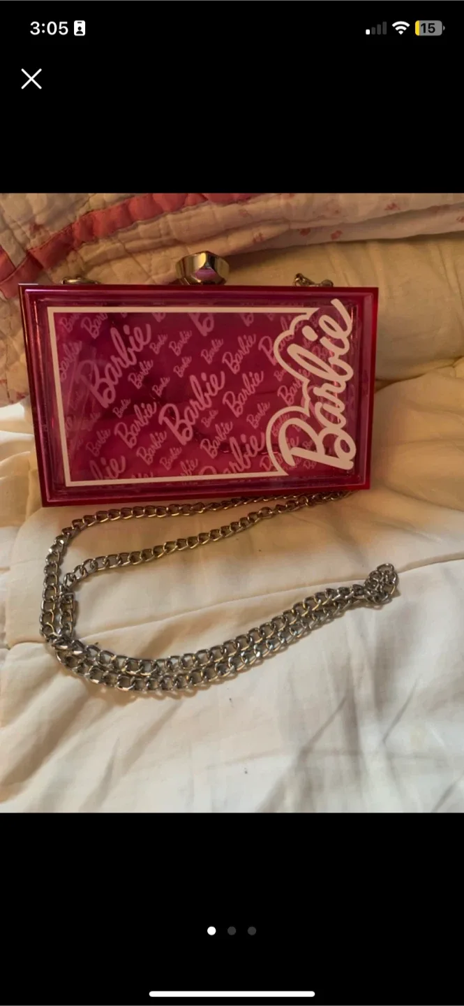 Barbie Pink Acrylic Clutch with Chain