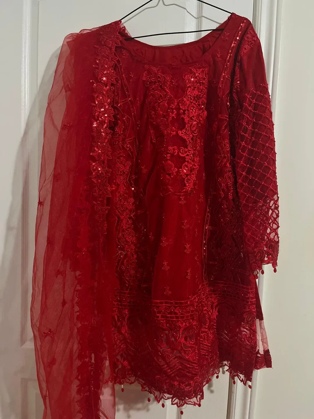 Red Embroidered Dress