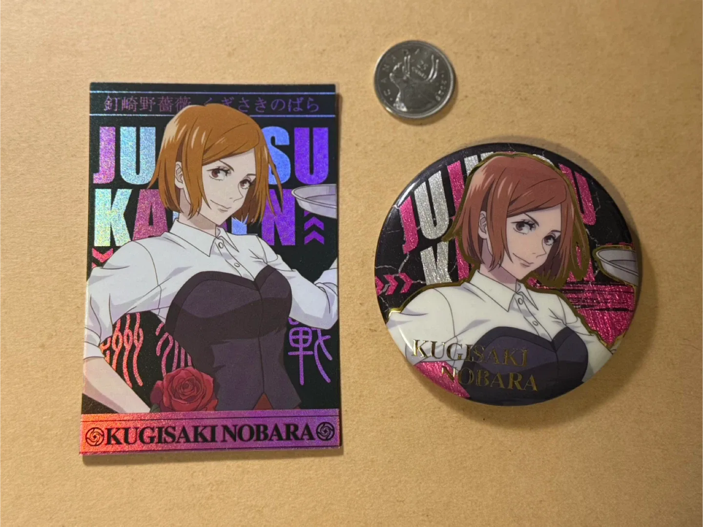 Jujutsu Kaisen Nobara Kugisaki Card & Button