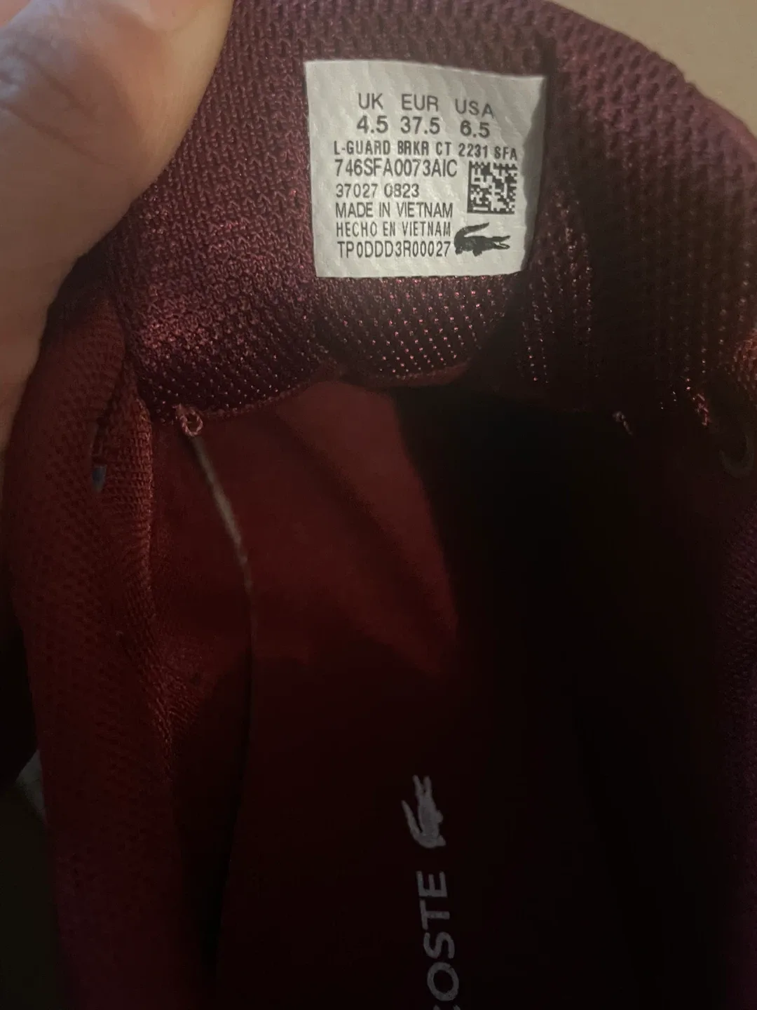 Lacoste L-Guard 9RKR CT Burgundy/Blue, US 6.5 image indicator(2)