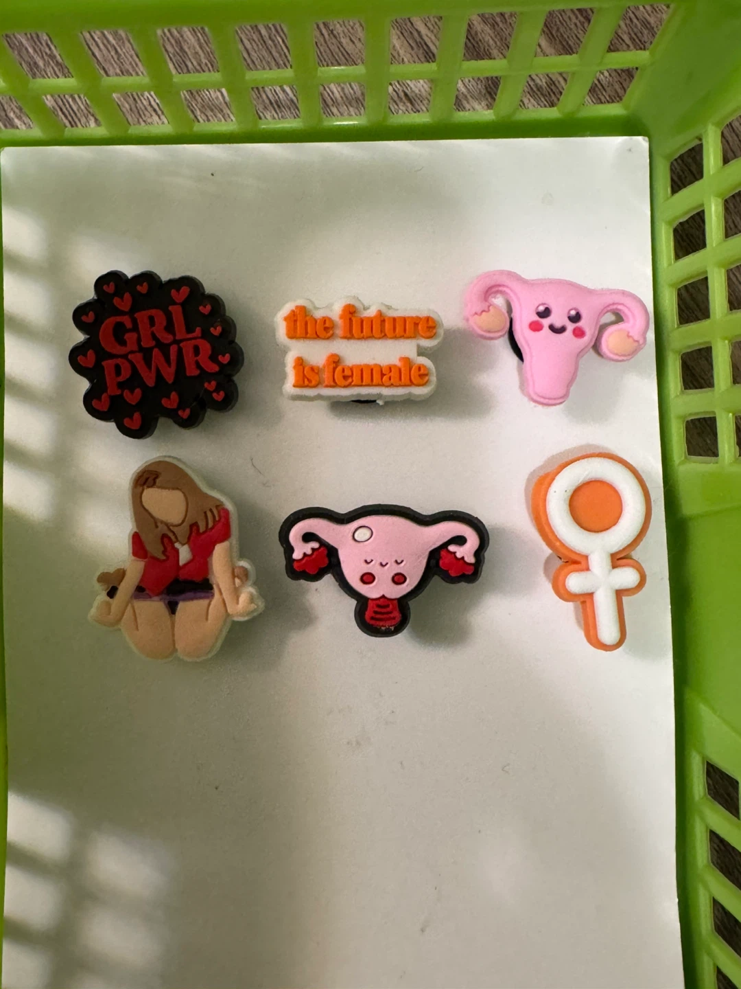 Set of 6 Jibbitz Charms - Feminist Theme