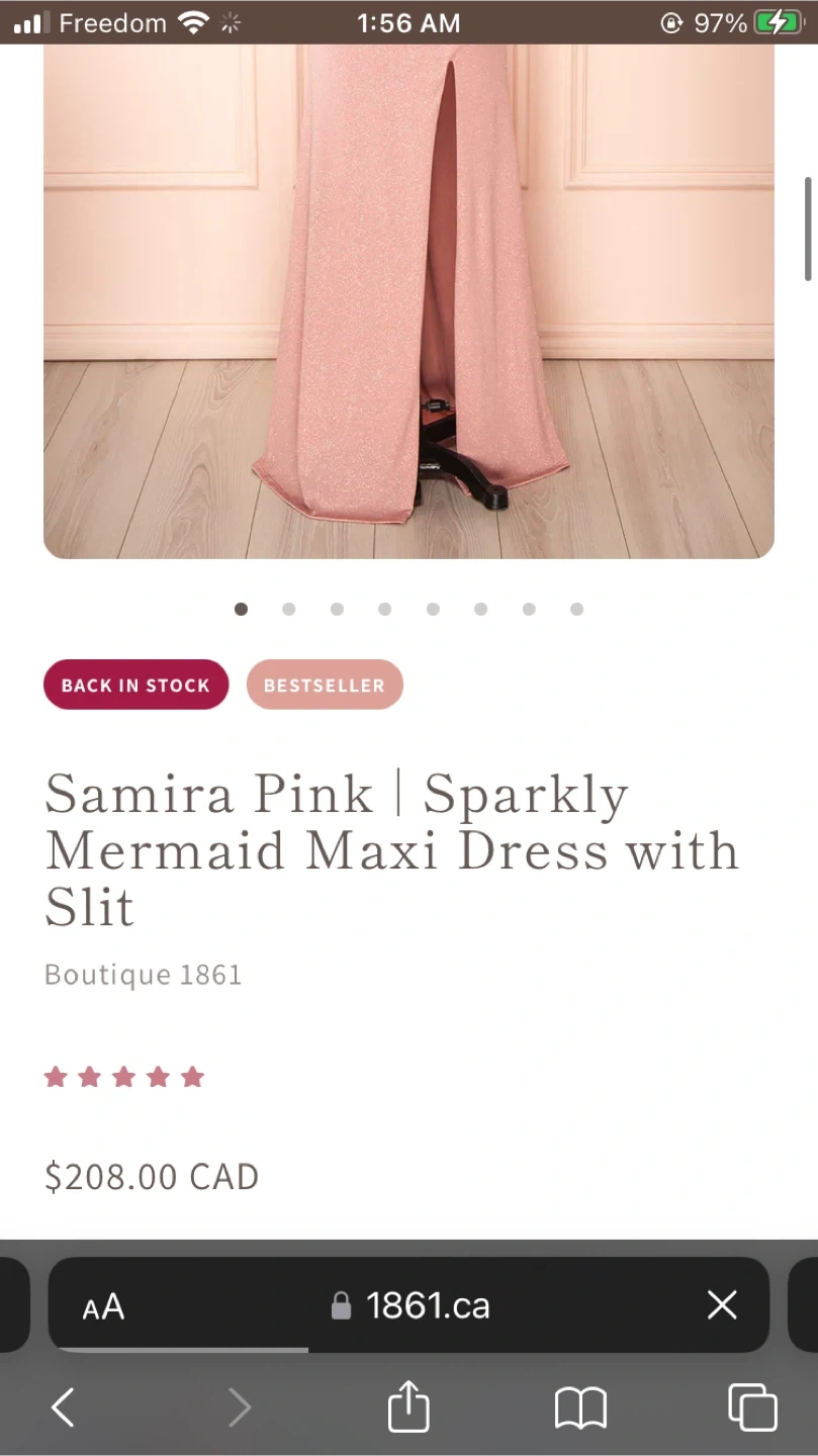 Boutique 1861 Samira Pink Sparkly Mermaid Maxi Dress
