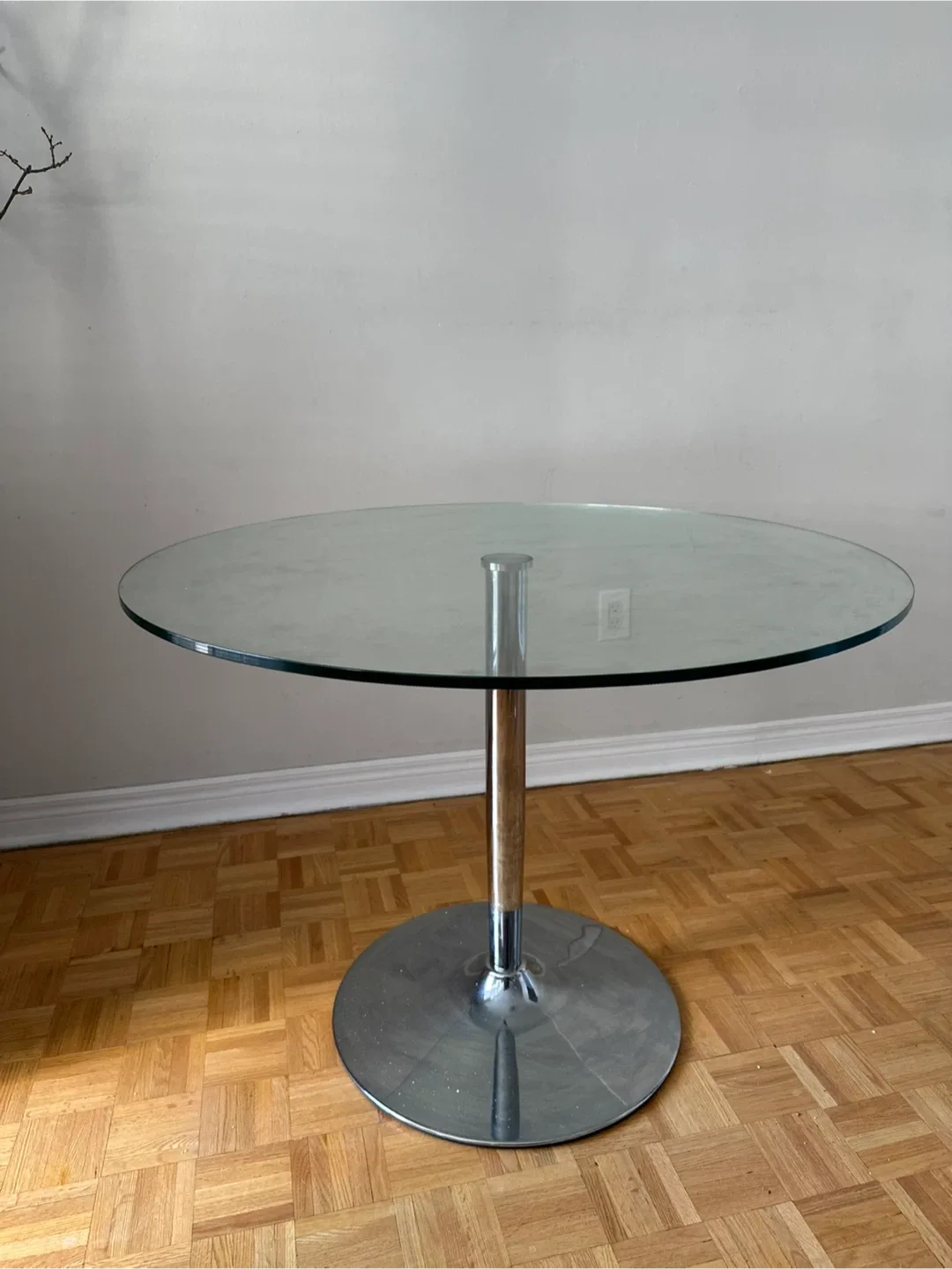 Glass Top Round Dining Table