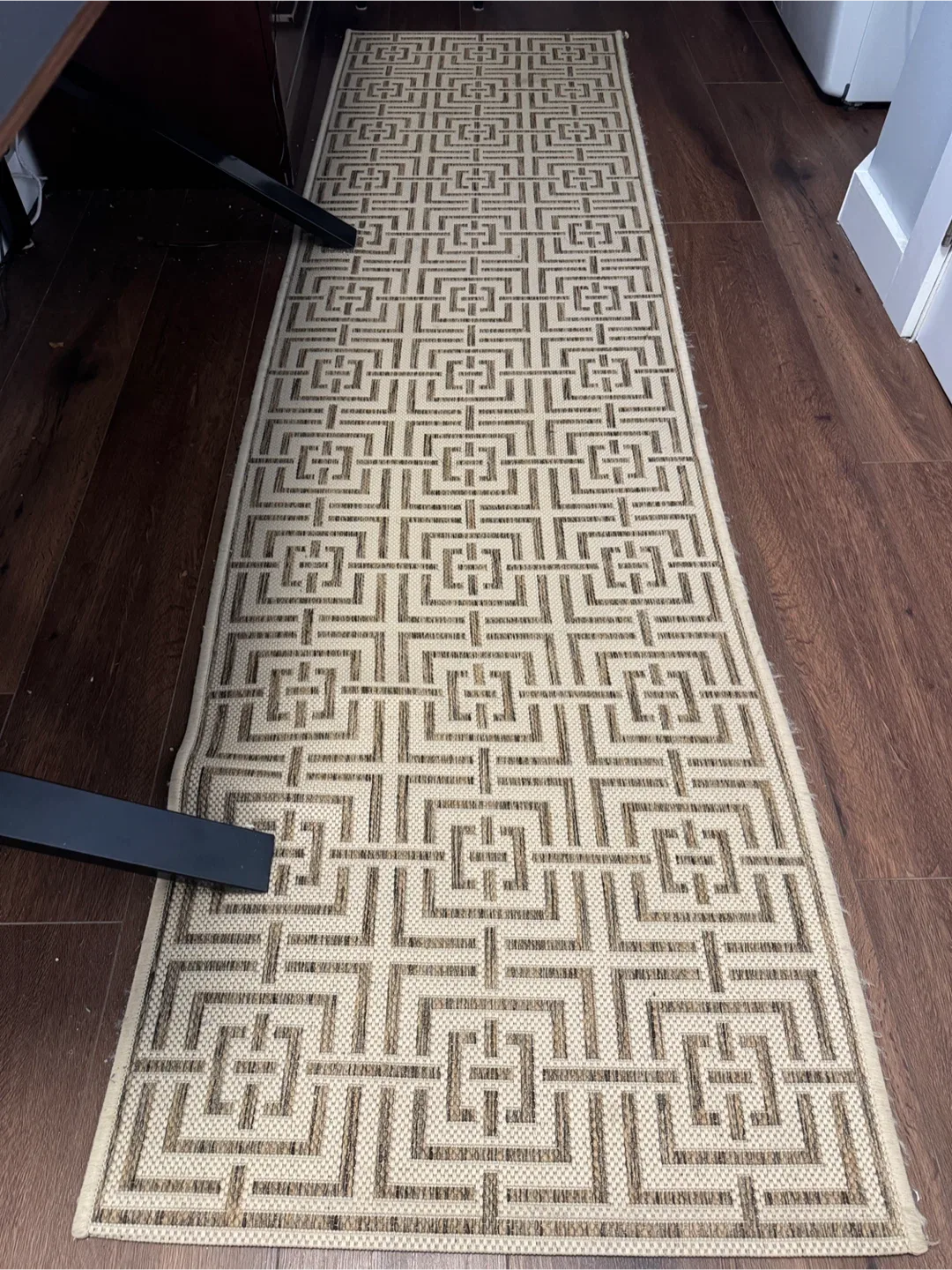 Patterned Beige/Brown Runner Rug