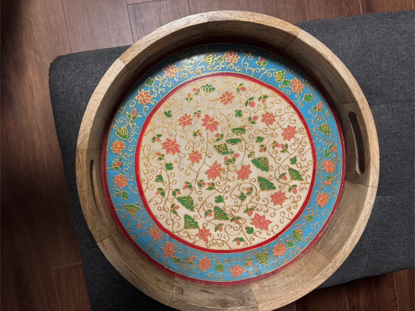 Round Wooden Serving Tray